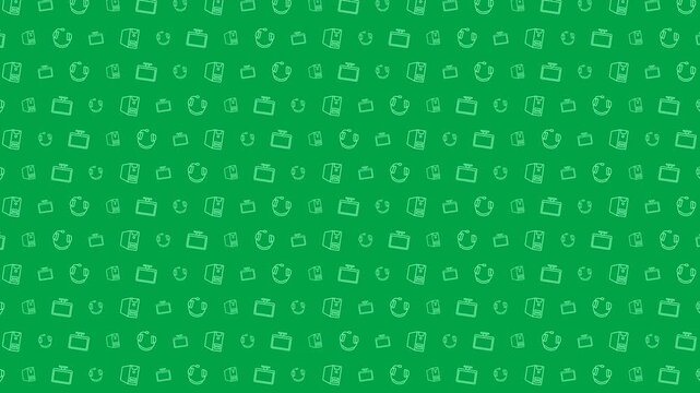 Bright Green Video Game Controller Themed Pattern 4K 60FPS seamless Looping Video Background
