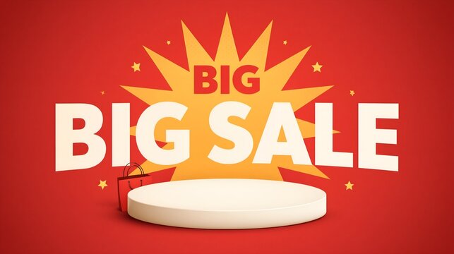 Bold 'BIG SALE' text in white with yellow starburst