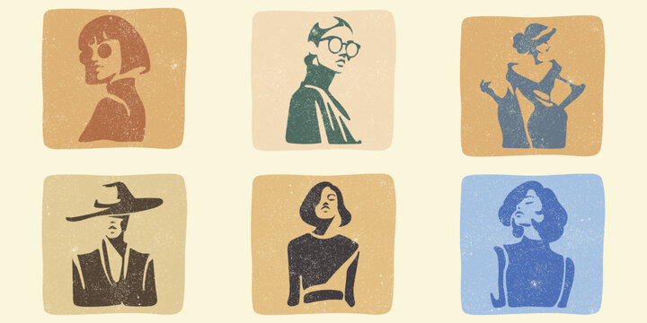 Women Portraits Elements Set