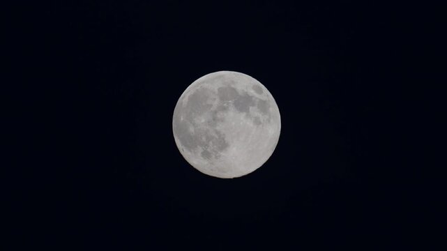 Full moon in the sky in winter, december, lower saxony, north germany