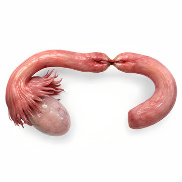 Fallopian tube blockage isolated medical 3D anatomy render showing moderate tubal obstruction on clean background for healthcare design, gynecology education, radiology and patient education