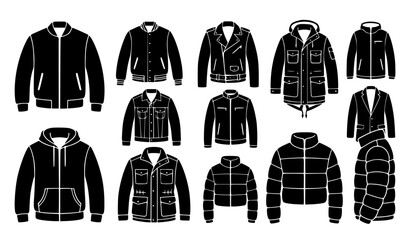 Black Jacket Silhouette Collection for Apparel Design © Arjuman