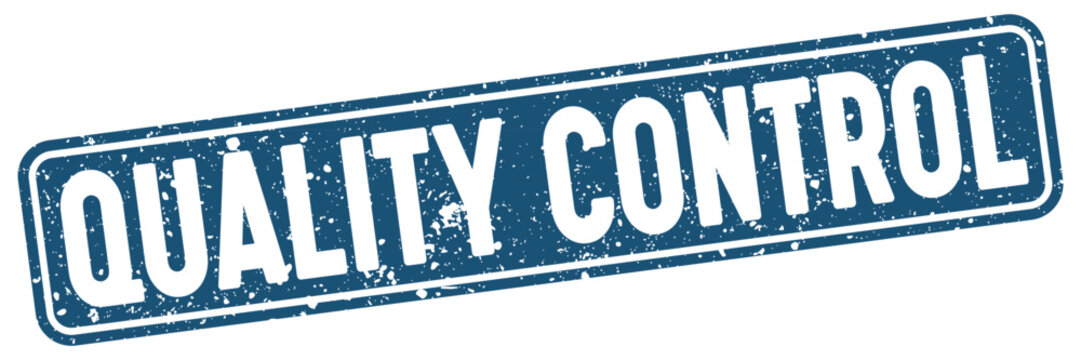 quality control stamp. quality control blue rectangular grunge stamp on transparent background