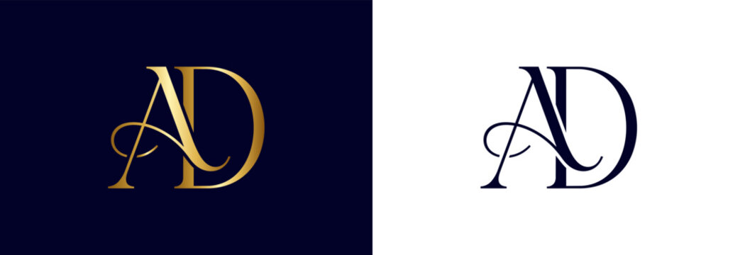 Luxury letter ad monogram logo vector icon with classic royal serif typography.