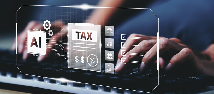 AI powered tax automation technology for digital accounting, financial analysis and online tax management