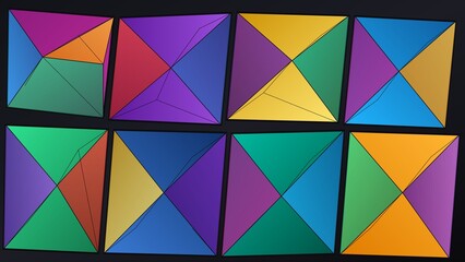 Fototapeta premium Abstract Geometric Stained Glass Mosaic Pattern