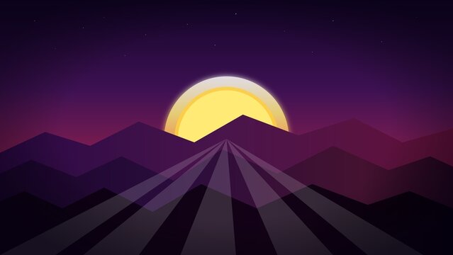 Abstract Geometric Sunset Horizon Background