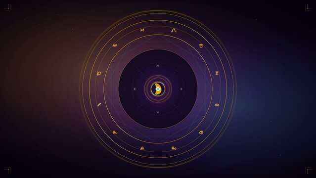 Cosmic Zodiac Wheel Astrological Background