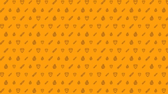 Yellow School Education Themed Pattern 4K 60FPS seamless Looping Video Background