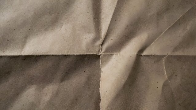 Brown paper texture background with creases and folds