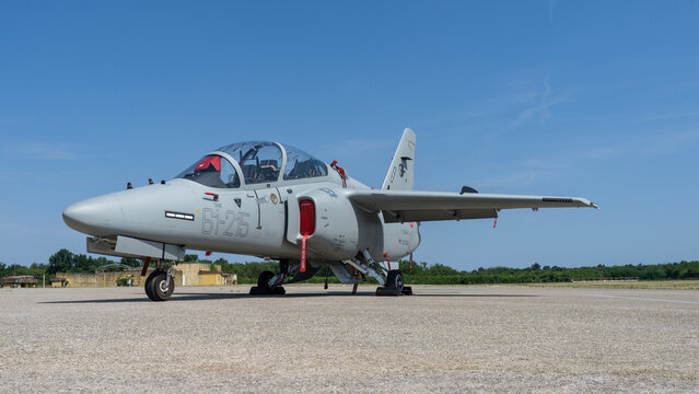 A Leonardo T-345A High Efficiency Trainer Jet Parked on the Tarmac at Cameri Military Airport