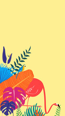 Colorful tropical bird iPhone wallpaper, yellow design © Rawpixel.com