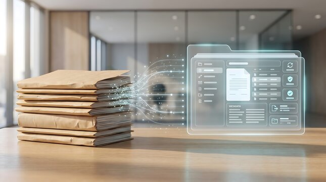 Digital data processing from paper documents to digital interface