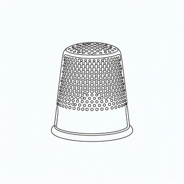 Thimble Outline Icon | Sewing Accessory Line Art Vector | Tailor's Tool Illustration