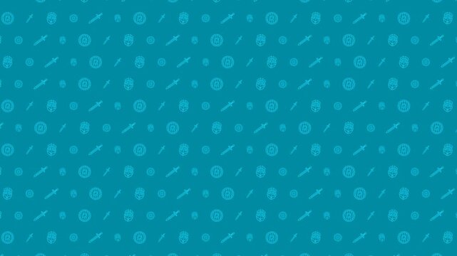 Teal Video Game Controller Themed Pattern 4K 60FPS seamless Looping Video Background