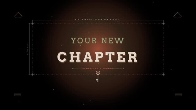 Your new chapter revealed with symbolic key graphics and design elemen