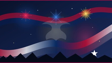 Fototapeta premium American Independence Day Celebration Patriotic Concept Banner