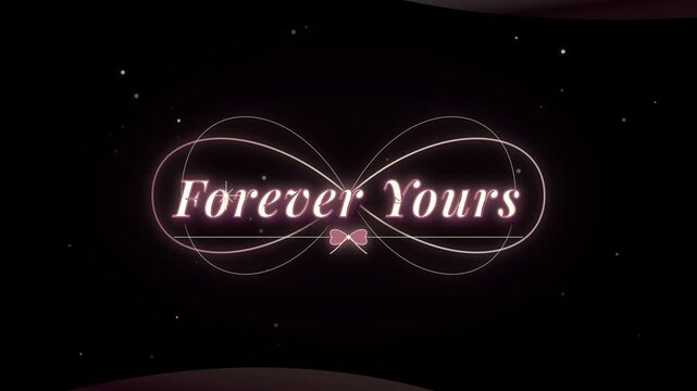 Forever yours text design with a soft color background