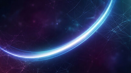 Fototapeta premium Earth crescent glowing in space with blue light