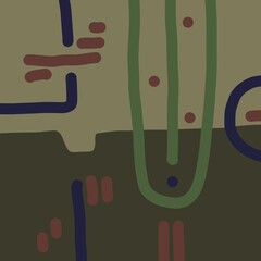 Abstract image for printing. Picture for modern interiors. The picture is painted by hand on a tablet. © neurostructure