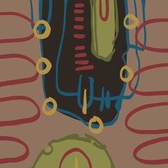 Abstract image for printing. Picture for modern interiors. The picture is painted by hand on a tablet. © neurostructure