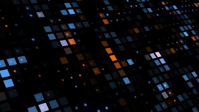 Digital data flowing across a futuristic technology network grid background