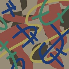 Abstract image for printing. Picture for modern interiors. The picture is painted by hand on a tablet. © neurostructure