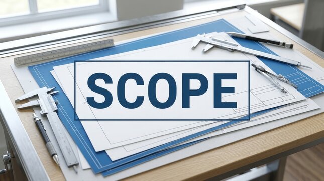 Scope Project Planning Business Strategy Research Analysis Management and Professional Development Concept