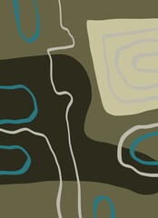Abstract image for printing. Picture for modern interiors. The picture is painted by hand on a tablet. © neurostructure