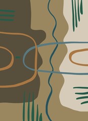 Abstract image for printing. Picture for modern interiors. The picture is painted by hand on a tablet. © neurostructure