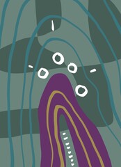Abstract image for printing. Picture for modern interiors. The picture is painted by hand on a tablet. © neurostructure