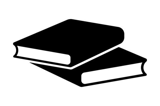 two stacked books silhouette icon illustration