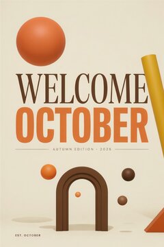 Welcome october autumn edition geometric shapes 2023