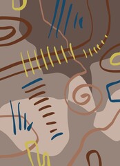 Abstract image for printing. Picture for modern interiors. The picture is painted by hand on a tablet. © neurostructure