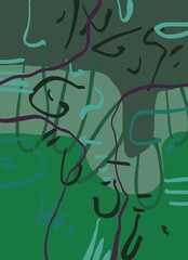 Abstract image for printing. Picture for modern interiors. The picture is painted by hand on a tablet. © neurostructure