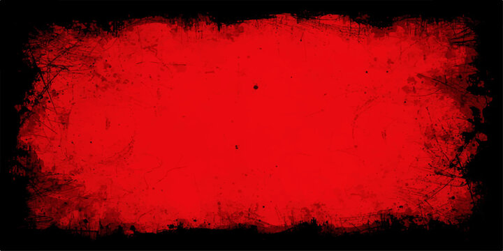 Red Grunge Background with Distressed Paint Texture and Dark Vintage Aged Wall Pattern for Artistic Wallpaper and Design Backdrop
