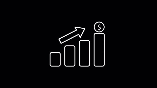 Financial growth bar chart with rising arrow and dollar symbol