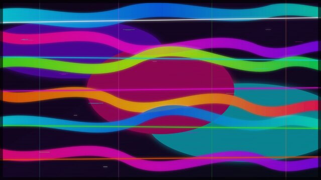 Neon Digital Glitch Wave Background