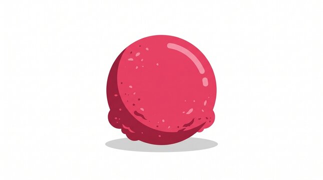 Single Scoop of Sorbet: A vibrant pink sorbet scoop sits invitingly, its smooth surface glistening, hinting at a refreshing and delightful treat.