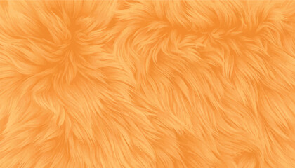 Vector seamless orange fur texture background. Soft fluffy hair backdrop with warm golden yellow tones. For creative banner designs, fabric patterns, textile mockups, and plush wallpaper. © Bediha Duru Öksüz