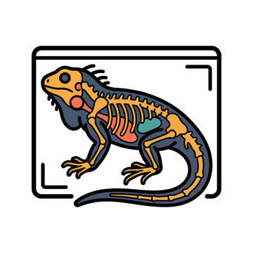 Iguana Metabolic Bone Disease X-Ray Icon for Reptile Care
