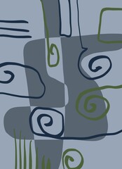 Abstract image for printing. Picture for modern interiors. The picture is painted by hand on a tablet. © neurostructure