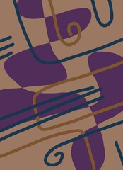 Abstract image for printing. Picture for modern interiors. The picture is painted by hand on a tablet. © neurostructure