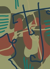 Abstract image for printing. Picture for modern interiors. The picture is painted by hand on a tablet. © neurostructure
