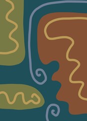 Abstract image for printing. Picture for modern interiors. The picture is painted by hand on a tablet. © neurostructure