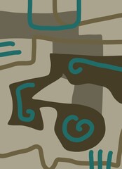 Abstract image for printing. Picture for modern interiors. The picture is painted by hand on a tablet. © neurostructure