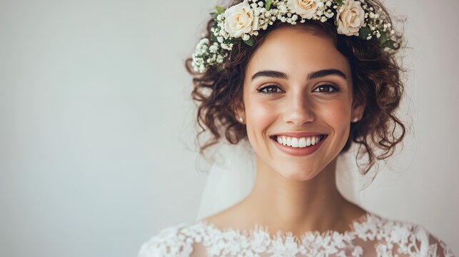 Beautiful Bride Smiling, Wedding Day