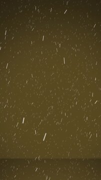 Animation of snow falling with copy space over brown background