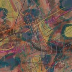 Abstract image for printing. Picture for modern interiors. The picture is painted by hand on a tablet. © neurostructure
