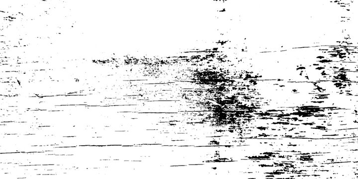 Monochrome texture composed of irregular graphic elements. Distressed uneven grunge background. Abstract vector illustration. Overlay for interesting effect and depth. Isolated on white background.